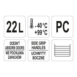 YATO GASTRO Container policarbonat cu capacitatea de 22 l