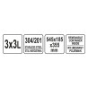 YATO GASTRO Dispenser triplu cu dozator pentru sosuri, capacitate 3 x 3 l