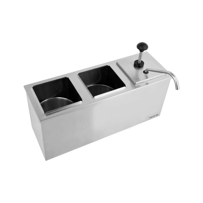 YATO GASTRO Dispenser triplu cu dozator pentru sosuri, capacitate 3 x 3 l