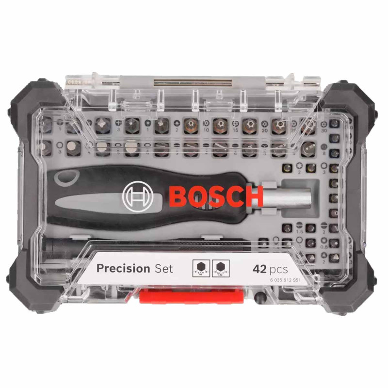 BOSCH Set capete de insurubare, mixte, 42 bucati,prindere hexagon 1/4"