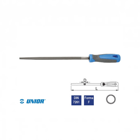 UNIOR Pila rotunda cu maner, fina, 270x150 mm
