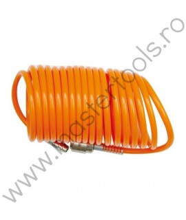 81502 VOREL Furtun spiralat aer, cupla de 1/4", lungime 15 m