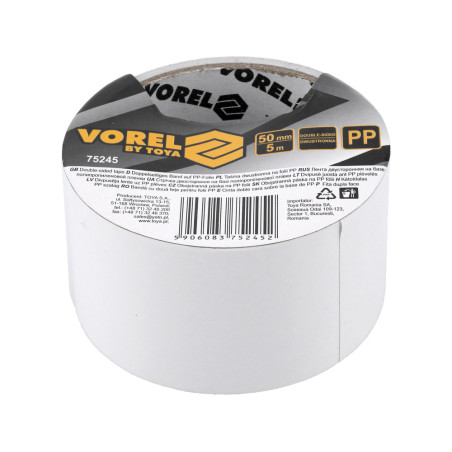 VOREL Banda dublu-adeziv 50 mm x 5 m