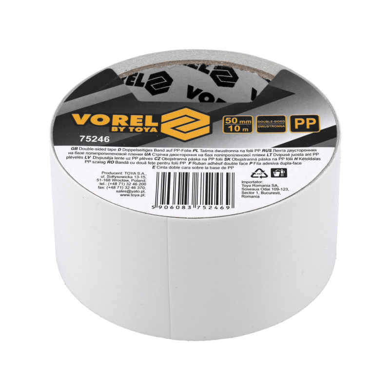 VOREL Banda dublu-adeziv 50 mm x 10 m