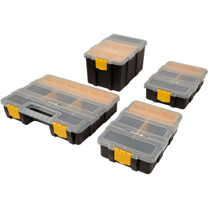 VOREL Set 4 cutii organizatoare din plastic