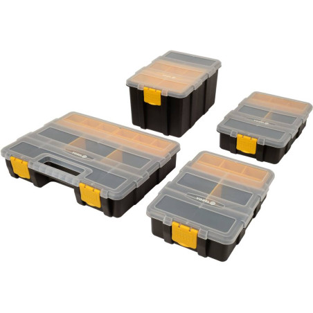 VOREL Set 4 cutii organizatoare din plastic