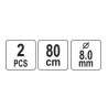 VOREL Set 2 bucati cordelina elastica, 80 cm