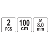 VOREL Set 2 bucati cordelina elastica, lungime 100 cm