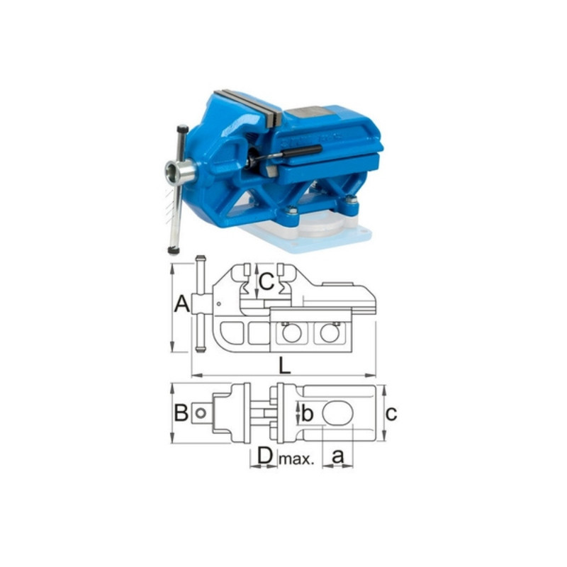 UNIOR Menghina banc tip IRONGATOR cu sistem mobil rapid 721Q/6, 150 mm
