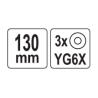 YATO Diamant pentru sticla cu 3 cutite , lungime 130 mm
