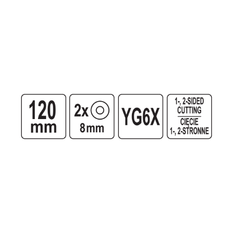 YATO Instrument pentru taiat sticla si ceramica, 2 capete, 120 mm