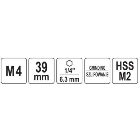 YATO Burghiu tarod cu prindere hexagonala 1/4", M4x0.7 mm