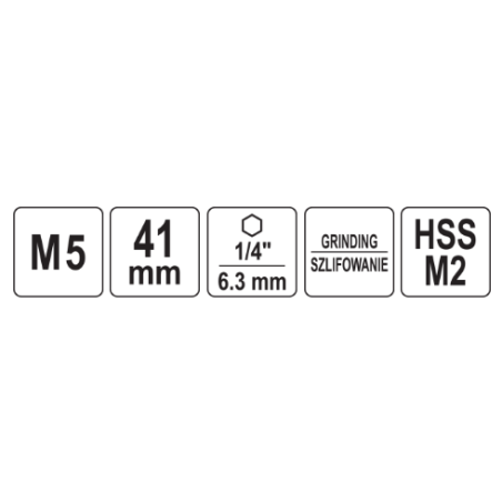 YATO Burghiu tarod cu prindere hexagonala 1/4", M5x0.8 mm