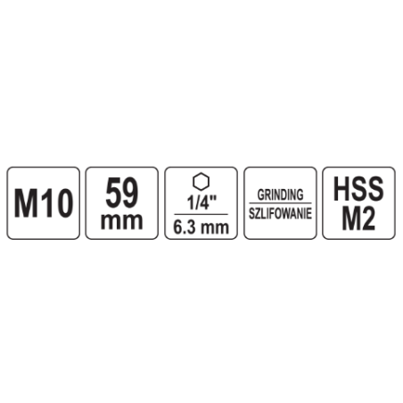 YATO Burghiu tarod cu prindere hexagonala 1/4", M10x1.5 mm