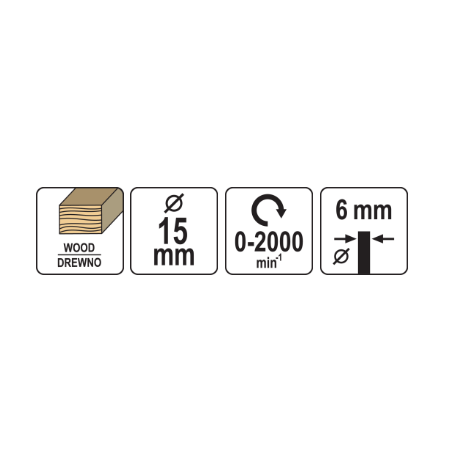 YATO Freza pentru lemn, diametru 15 mm