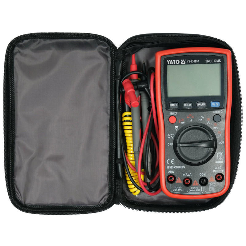 YATO Multimetru universal cu functia TRUE RMS, ecran LCD