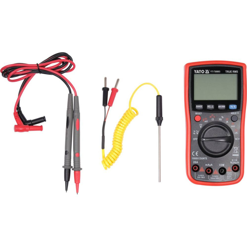 YATO Multimetru universal cu functia TRUE RMS, ecran LCD