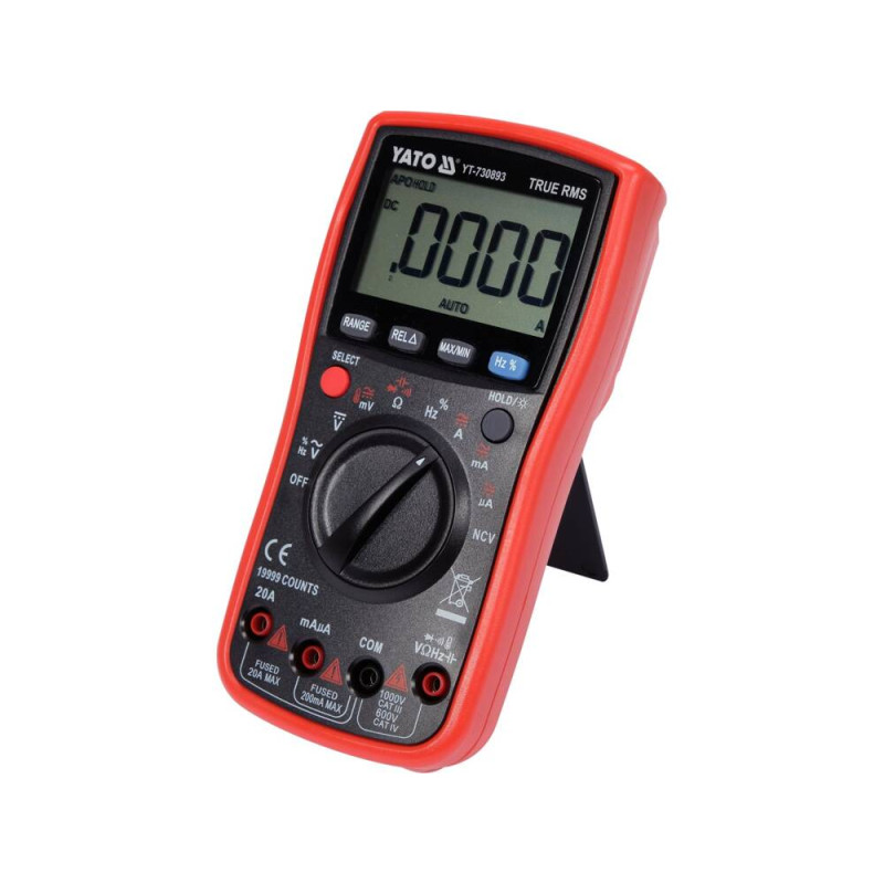 YATO Multimetru universal cu functia TRUE RMS, ecran LCD