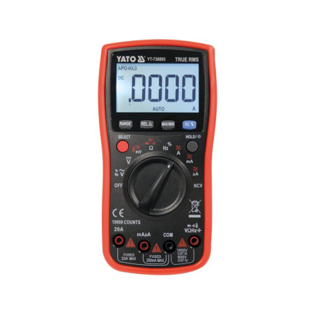 YATO Multimetru universal cu functia TRUE RMS, ecran LCD