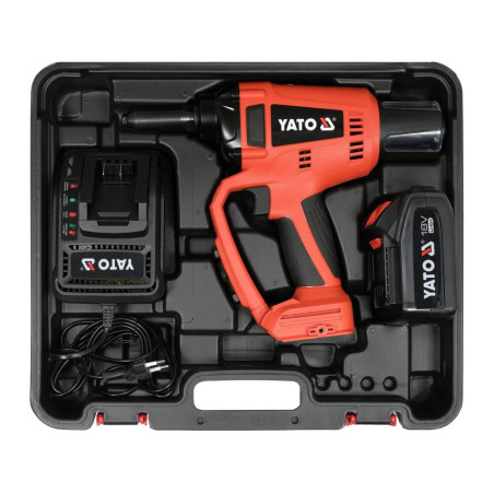 YATO Masina pentru nituri Li-Ion 18V 3 Ah, diametru nituri 2.4-5.0 mm