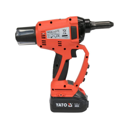 YATO Masina pentru nituri Li-Ion 18V 3 Ah, diametru nituri 2.4-5.0 mm