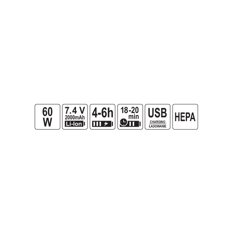 STHOR Aspirator auto cu acumulator Li-Ion 7.4V 4000mAh, 60W, 4.5KPA