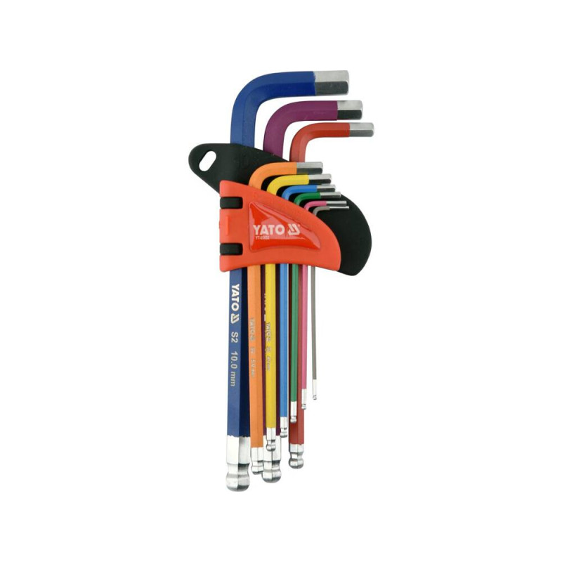 YATO Set 9 chei imbus hexagonale cu bila, 1.5-10 mm