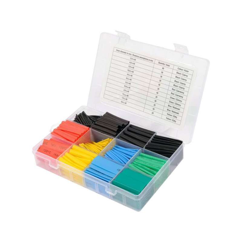 YATO Set 530 de tuburi termocontractabile, diverse culori