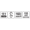 YATO Motosapa compatibila cu acumulator Li-Ion 18V,latime brazda 155mm