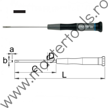 UNIOR UNIOR Surubelnita cu varf plat pentru electronisti, 0.23x1.5 mm