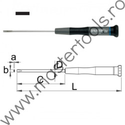 UNIOR Surubelnita varf plat pentru electronisti, 0.8x4.0mm, 150mm