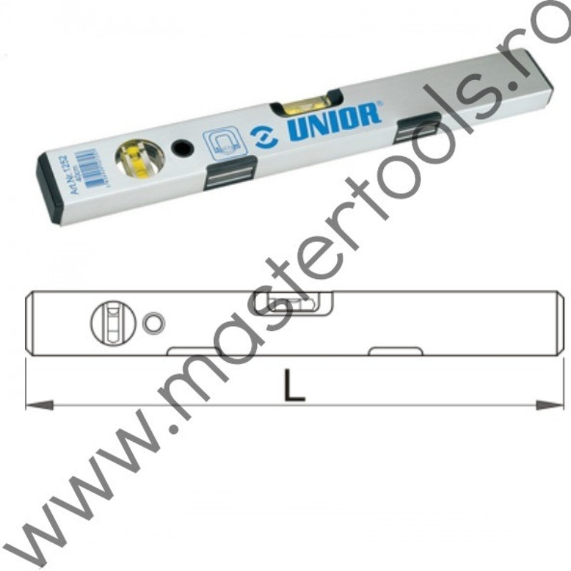UNIOR Nivela de aluminiu cu bula de aer si cu magnet, 600 mm