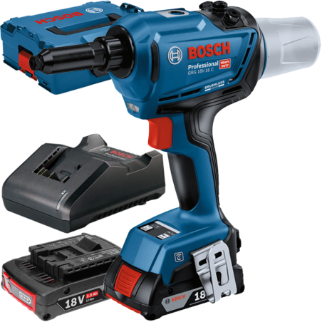 BOSCH GRG 18V-16 C Pistol de nituit Li-Ion 18V 2Ah 16000N + L-BOXX 136