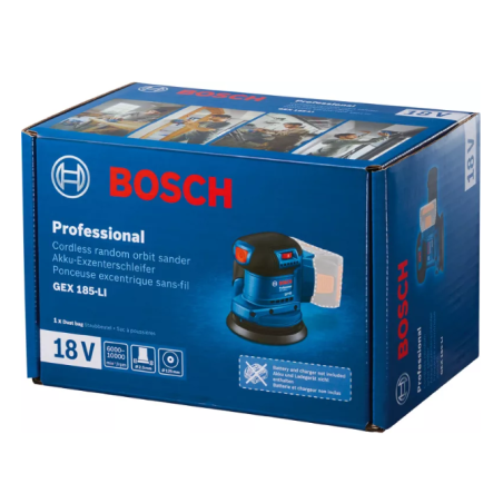 BOSCH GEX 185-LI Slefuitor excentric compatibil cu Li-Ion 18 V, 125 mm