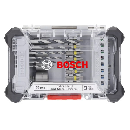 2607017726 BOSCH Trusa 35 piese de insurubare 1/4 Extra Hard mixt cu burghie de otel