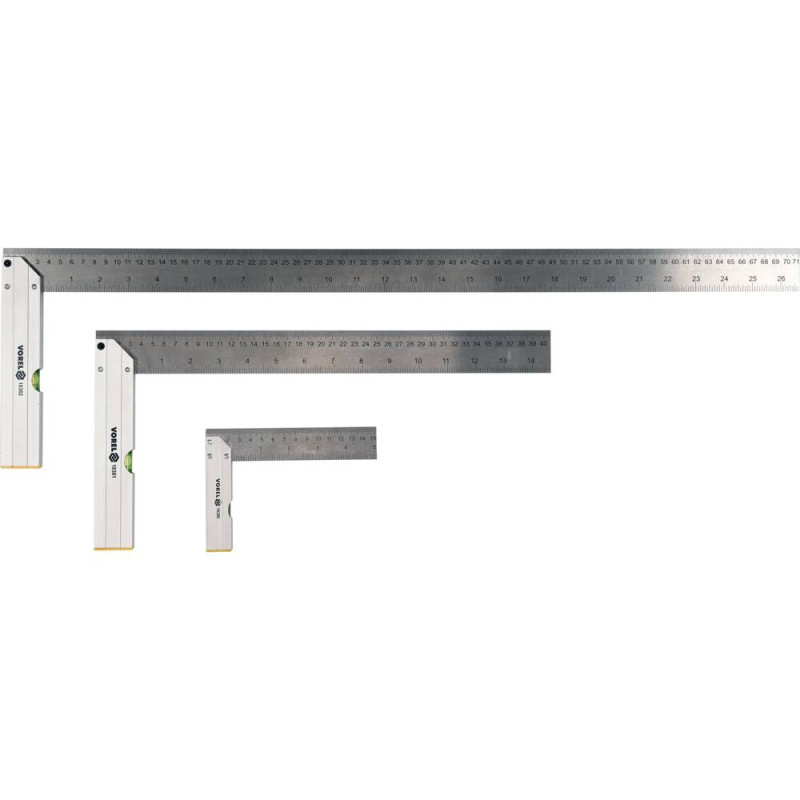 VOREL Set 3 echere din aluminiu 150/400/700 mm