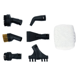 LUND Accesorii mop cu aburi 67220/67221, 7 piese, Alb/Negru