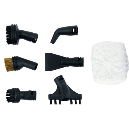 LUND Accesorii mop cu aburi 67220/67221, 7 piese, Alb/Negru