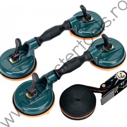 Set de ventuze cu articulatie si centura pentru montat parbrize TOOLHUB