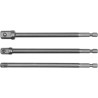 YATO Set 3 adaptoare hexagonale 1/4'', 3/8'', 1/2''