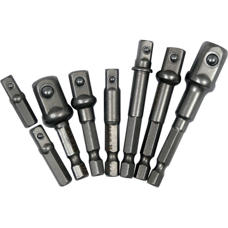 YATO Set 8 adaptoare cu prindere hexagonala 1/4'', 3/8'', 1/2''
