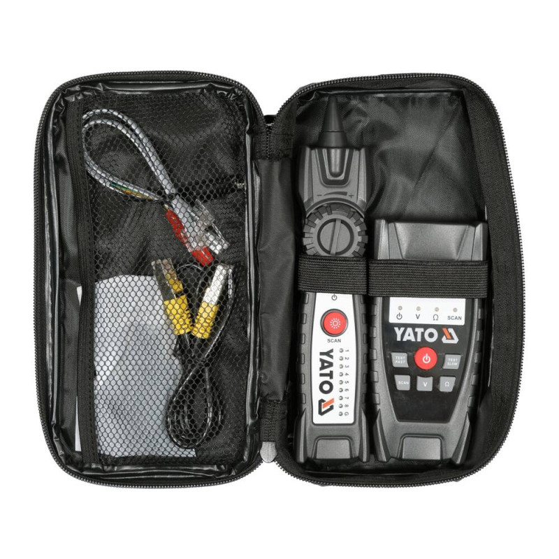 YATO Localizator si tester pentru verificarea cablurilor de retea RJ11 RJ45, rezistent la interferente
