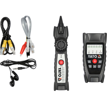 YATO Localizator si tester pentru verificarea cablurilor de retea RJ11 RJ45, rezistent la interferente