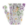 FLO Manusi de gradinarit gri cu model plante colorate, marimea 8