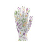 FLO Manusi de gradinarit gri cu model plante colorate, marimea 8