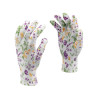 FLO Manusi de gradinarit gri cu model plante colorate, marimea 8