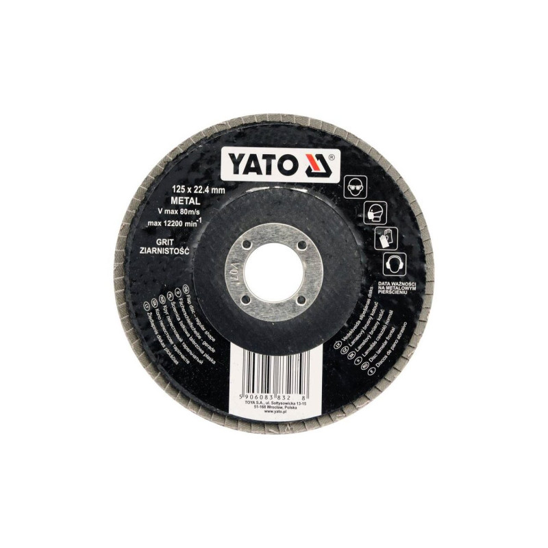 YATO Disc lamelar frontal 125mm pentru slefuit metal, granulatie 40