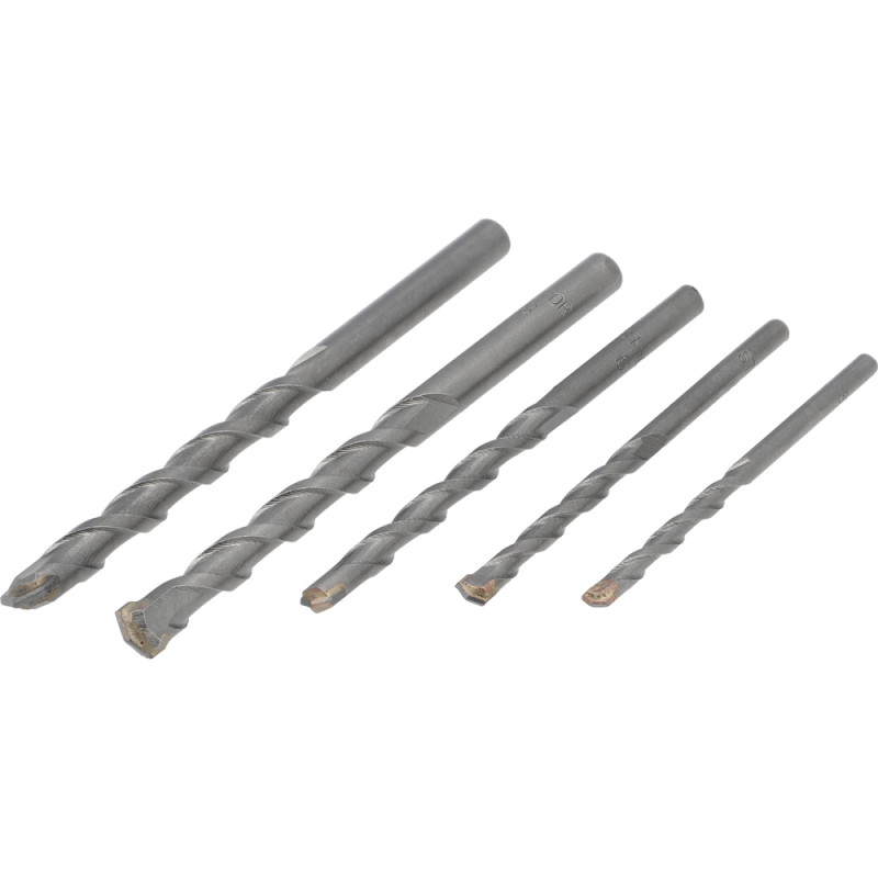 STHOR Set 5 burghie pentru beton 4, 5, 6, 8 mm, prindere cilindrica