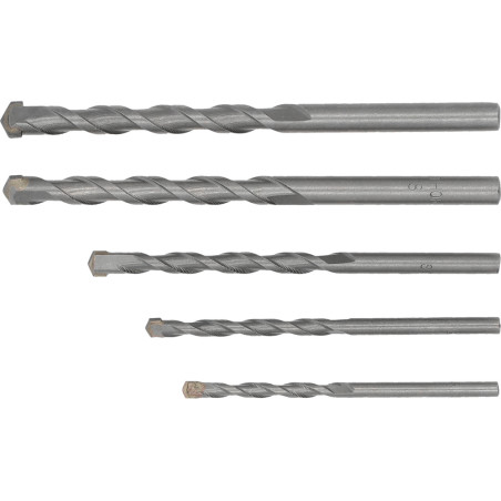STHOR Set 5 burghie pentru beton 4, 5, 6, 8 mm, prindere cilindrica