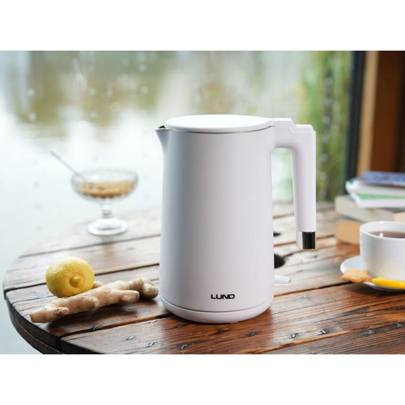 LUND Fierbator electric 2200 W, capacitate 1.5 l, alb, cool touch